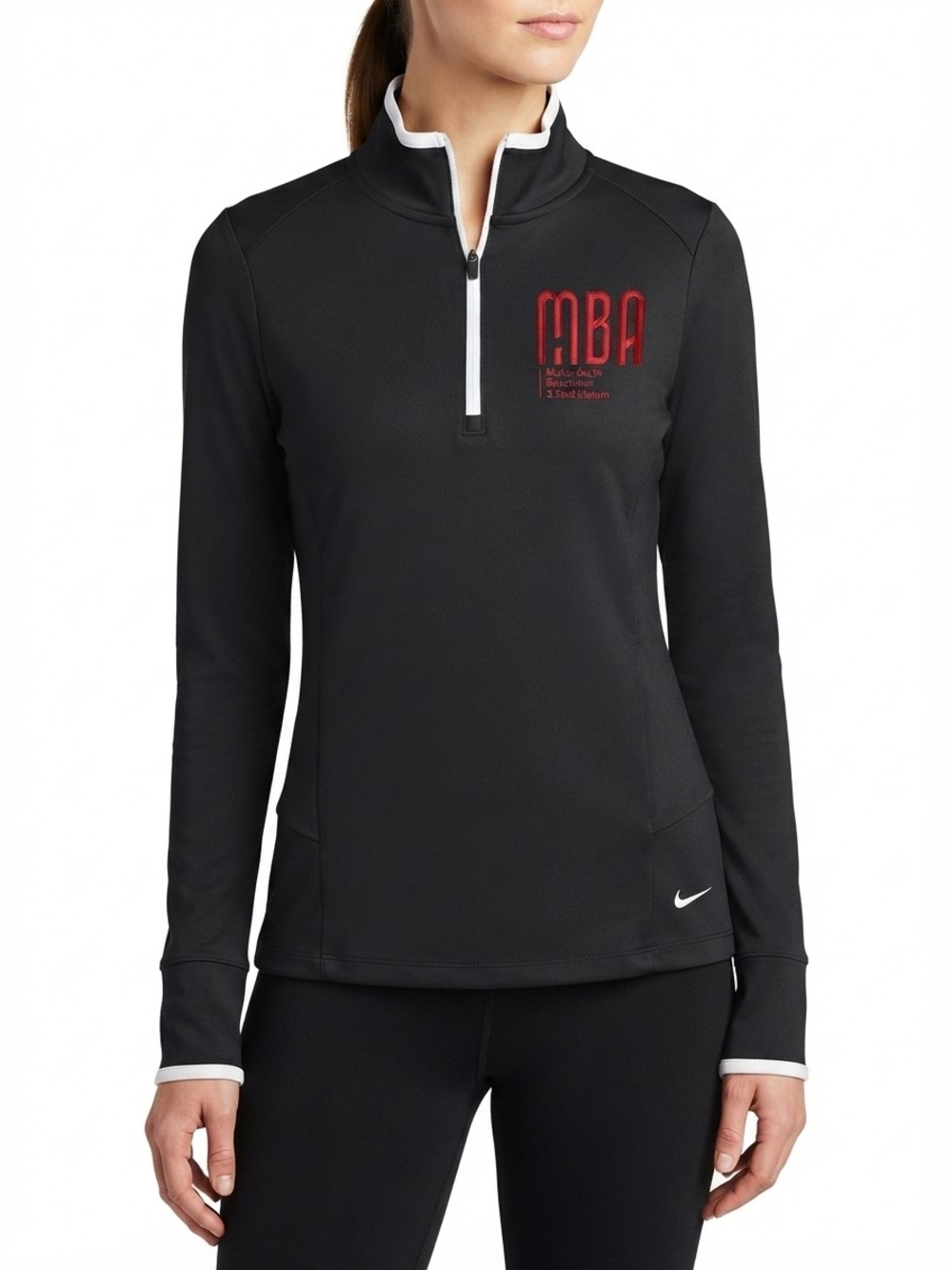 NWT Nike Black Quarter-Zip Athletic Top Pullover Size S